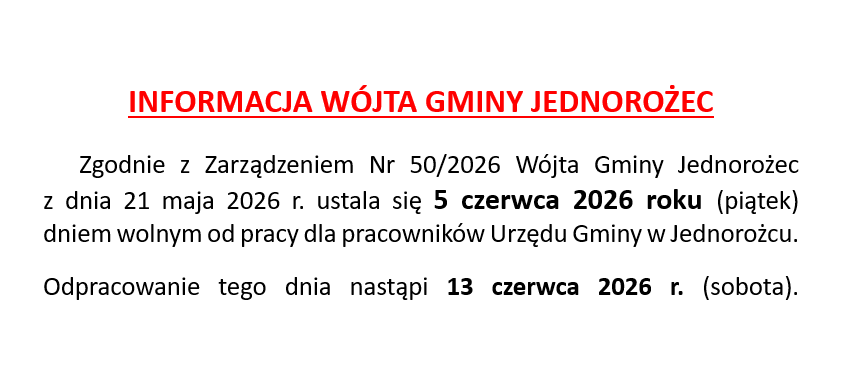 Informacja W&oacute;jta Gminy