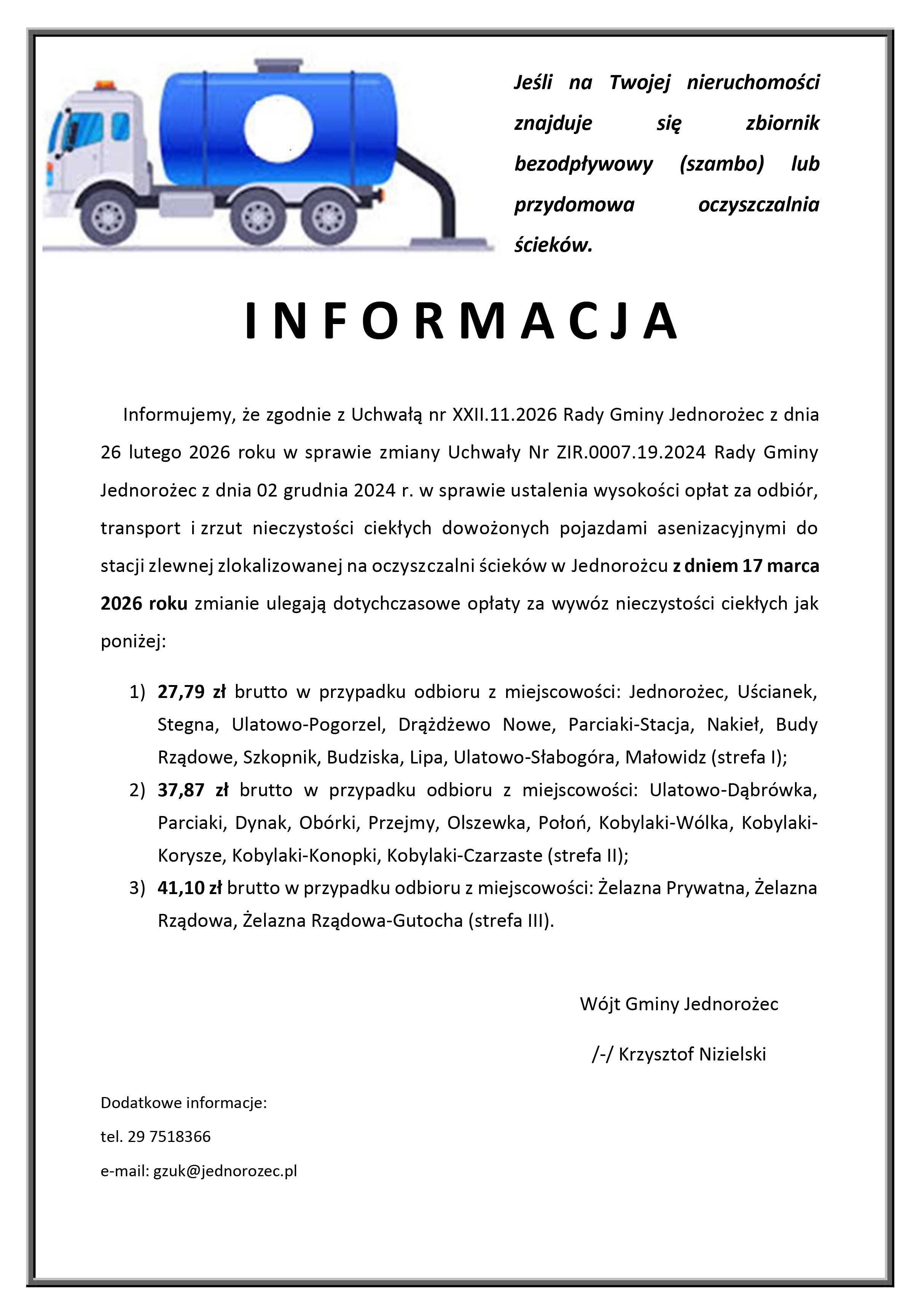 informacja zmiana stawki