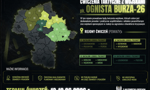 Zdjęcie do Ćwiczenie taktyczne z wojskami pk. &bdquo;Ognista Burza&ndash;26&rdquo;