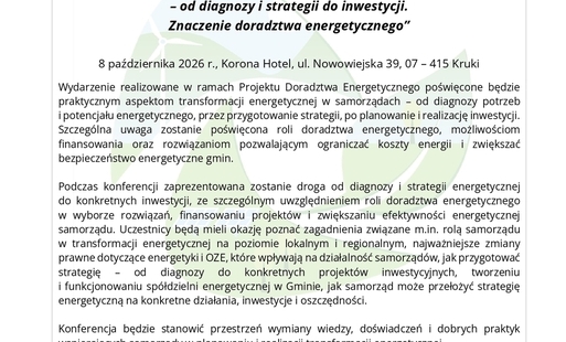 Zaproszenie na konferencje organizowana przez WFOŚiGW w Warszawie
