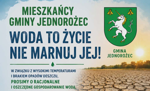 Zdjęcie do Prosimy o racjonalne i oszczędne gospodarowanie wodą
