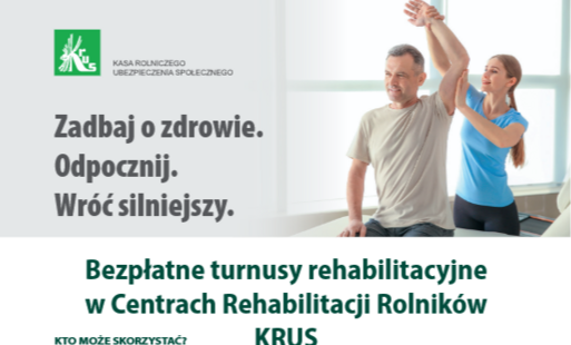 Zdjęcie do Bezpłatne turnusy rehabilitacyjne w Centrach Rehabilitacji Rolnik&oacute;w KRUS