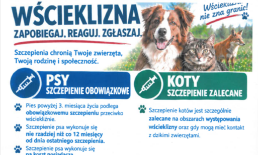 Plakat o szczepieniach zwierząt